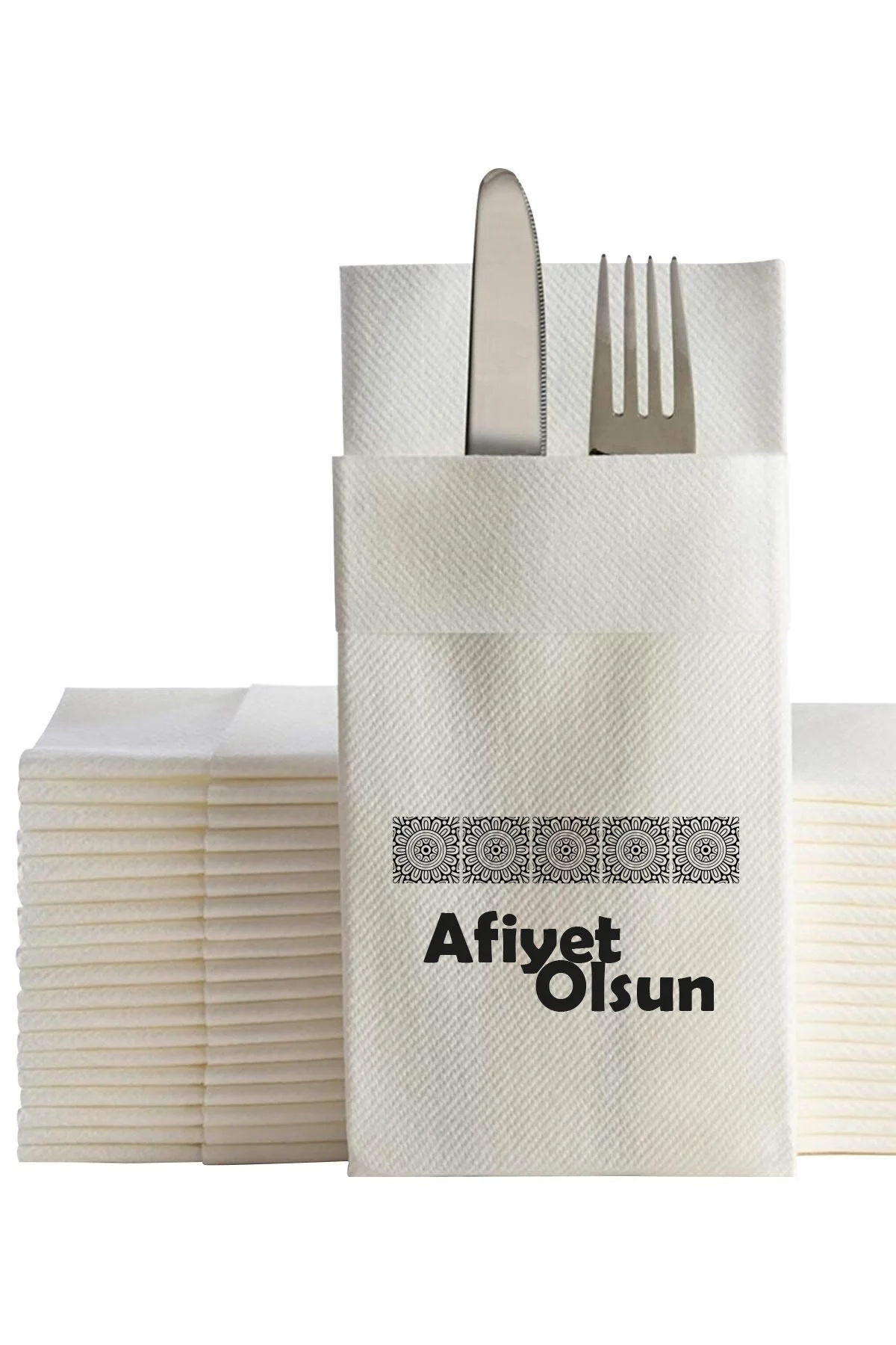 Afiyet Olsun Baskılı Cepli Peçete