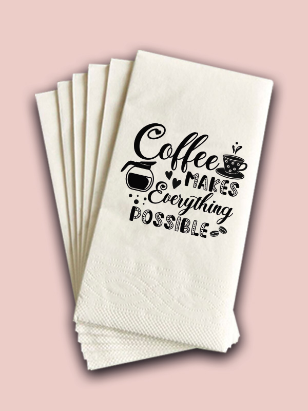 Coffee Baskılı Konuşan Sunum Peçetesi 100 Adet