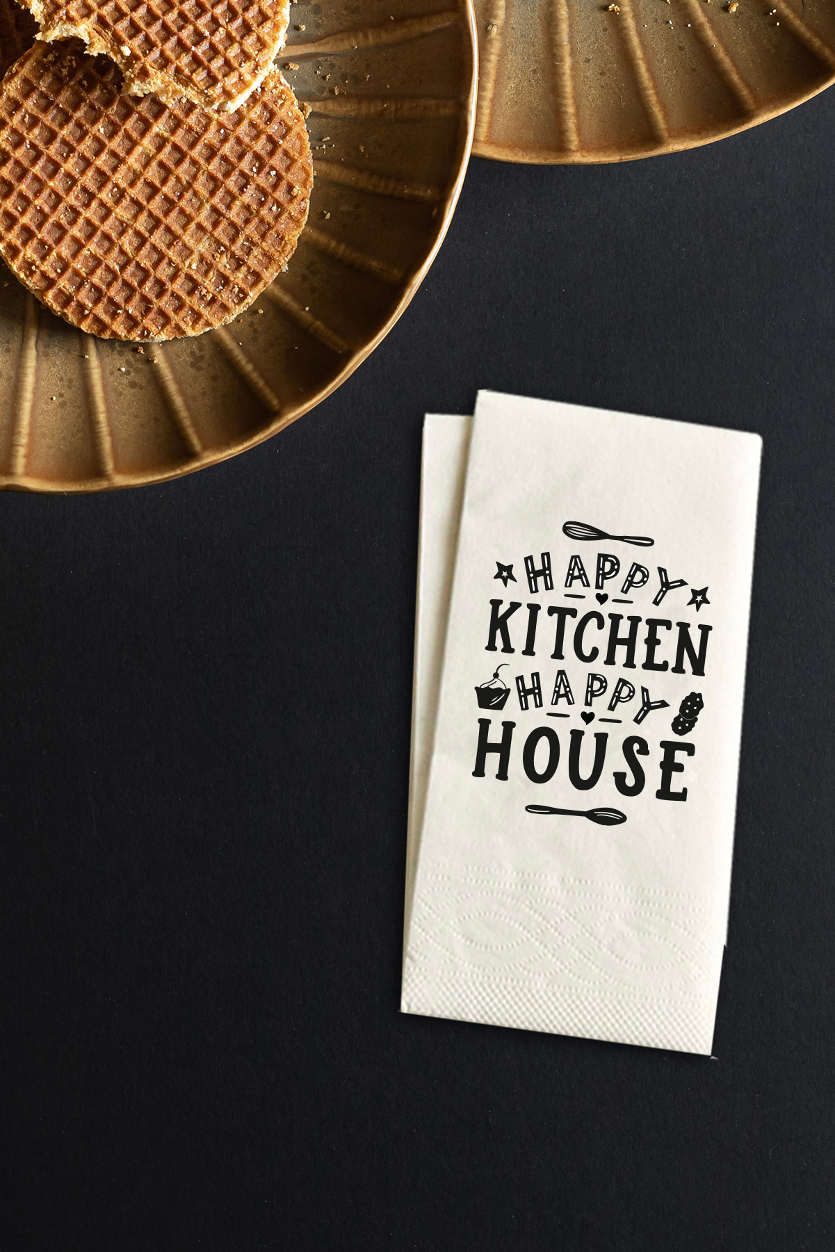Happy Kitchen Baskılı Konuşan Sunum Peçetesi 100 Adet
