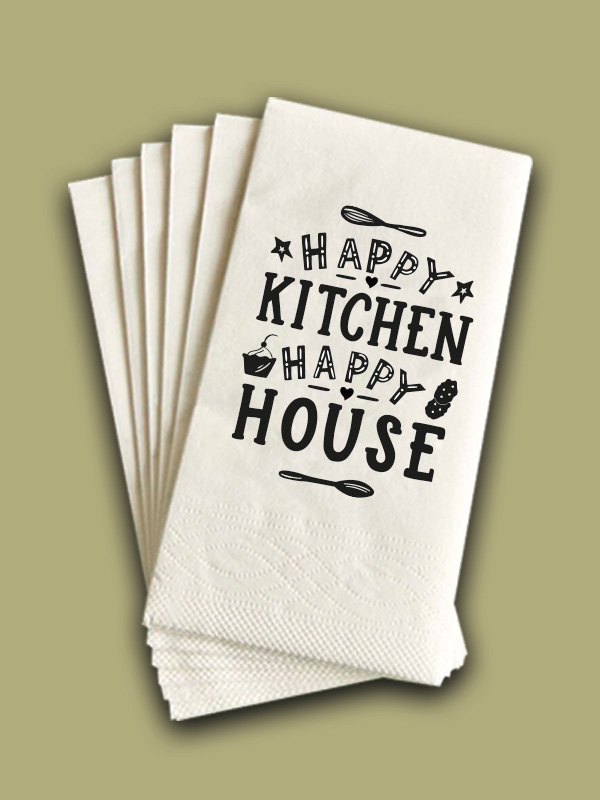 Happy Kitchen Baskılı Konuşan Sunum Peçetesi 100 Adet