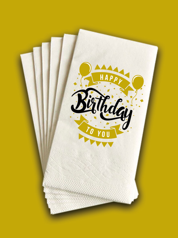 Happy Birthday Baskılı Konuşan Sunum Peçetesi 100 Adet