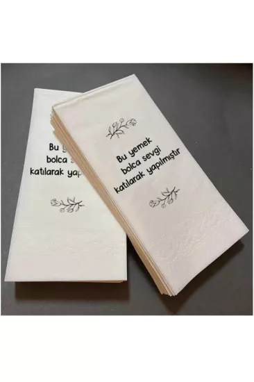 Bu Yemek Sevgi Baskılı Sunum Peçetesi 100 Adet