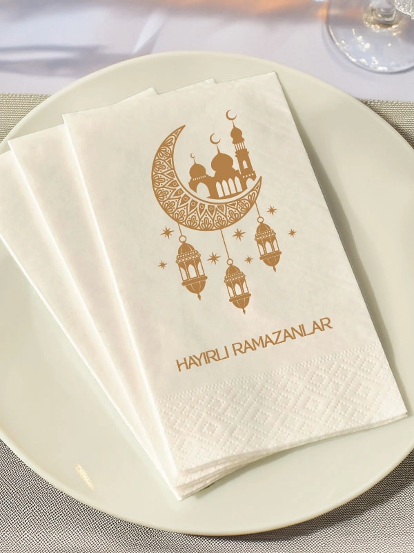 Hayırlı Ramazanlar Baskılı Sunum Peçetesi 100 Adet