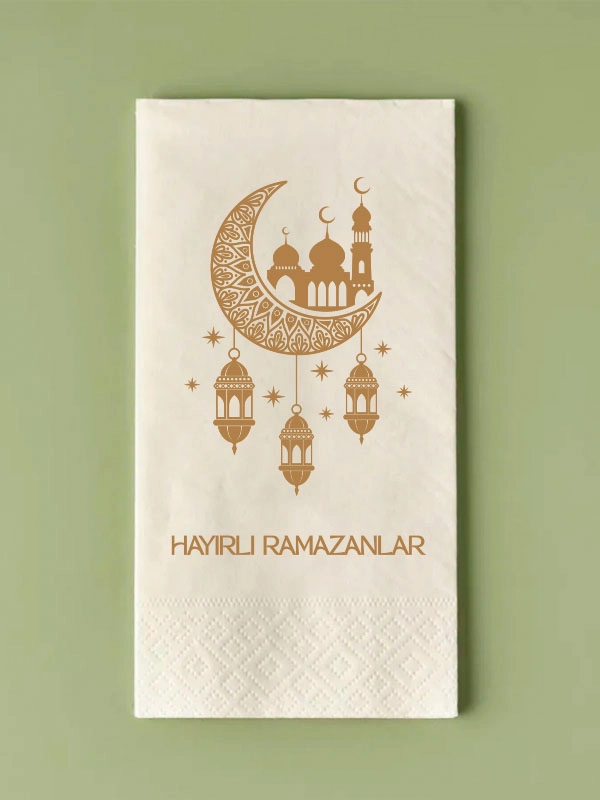 Hayırlı Ramazanlar Baskılı Sunum Peçetesi 100 Adet