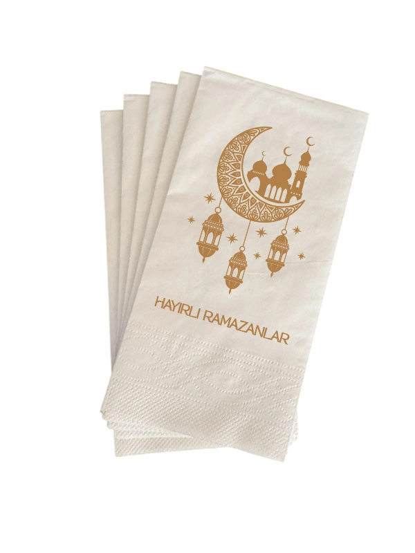 Hayırlı Ramazanlar Baskılı Sunum Peçetesi 100 Adet